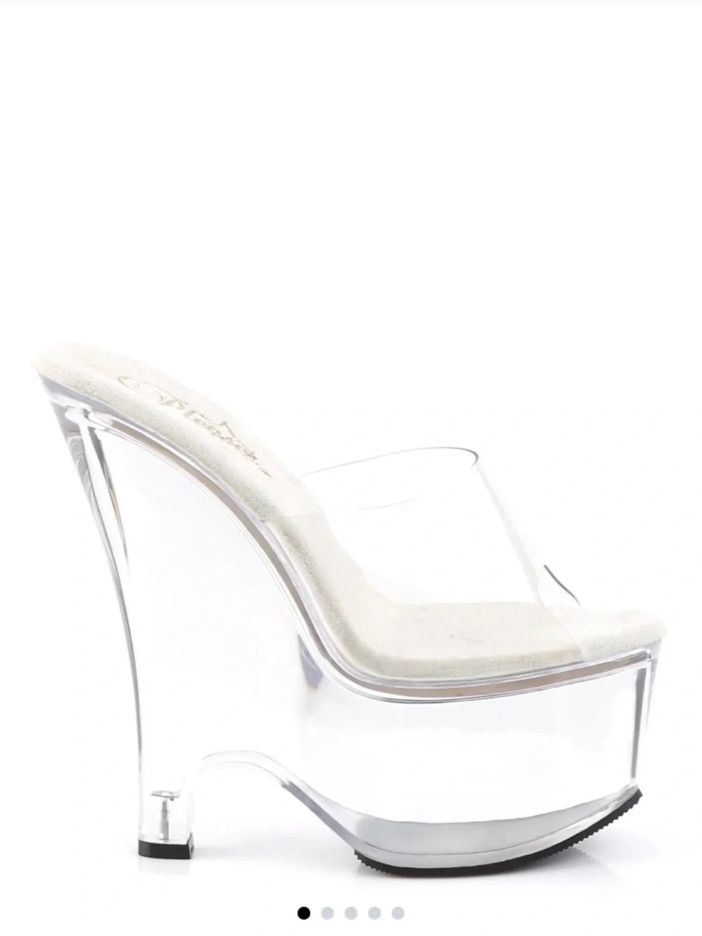 Dolls Kill Clear Platform Mule with White Footbed